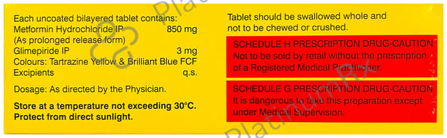 Glycomet GP 3/850mg Tablet PR 15s