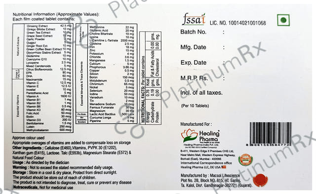 Healing Pharma Healvital 10G Tablet 10s