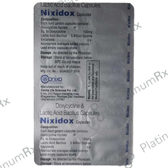 Nixidox 100mg/5B Capsule 10s