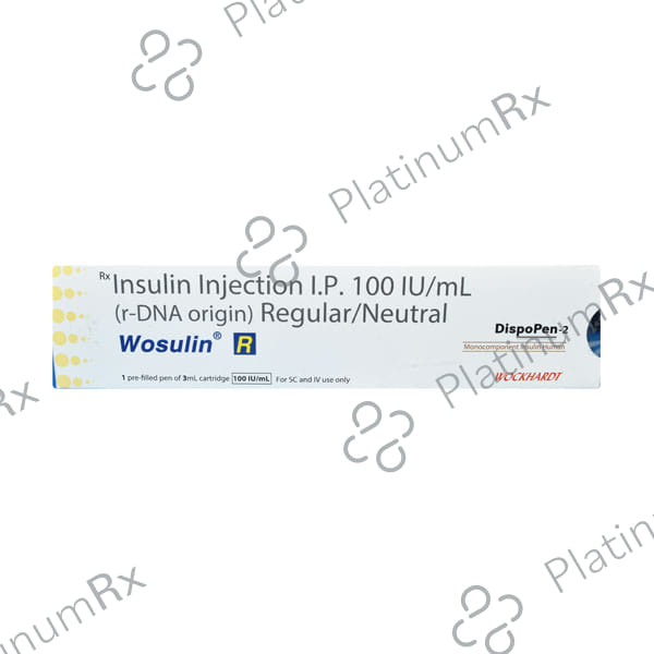 Wosulin R (100 IU/ml) Disposable Pen 1X3ml