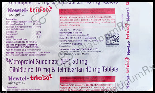 Newtel Trio 50/40/10mg Tablet 10s