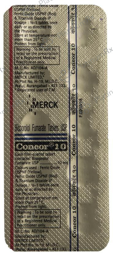 Concor 10mg Tablet 10s