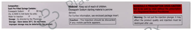 Enoxdex 60mg Injection 0.6ml