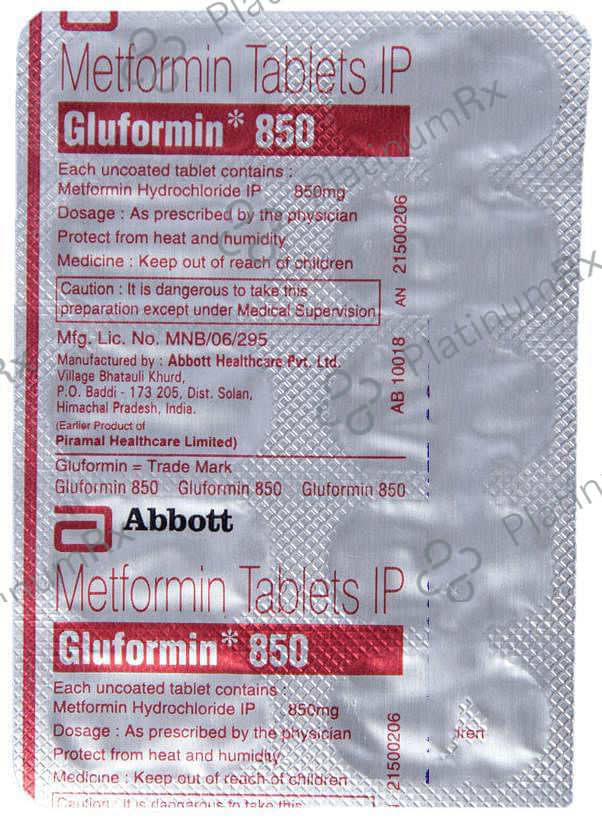 Gluformin 850 Tablet