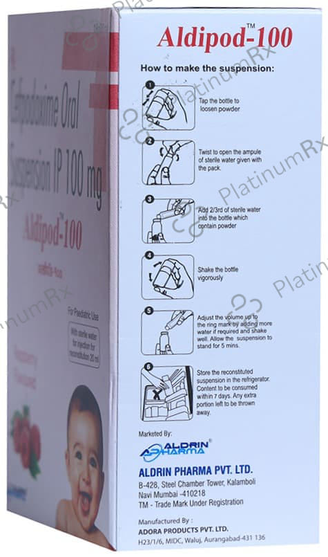 Aldipod 100mg Raspberry Oral Suspension 30ml