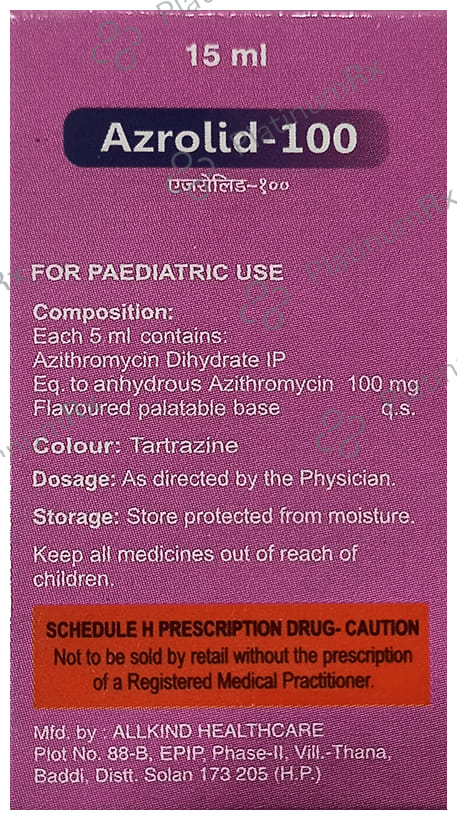 Azrolid 100mg Oral Suspension 15ml