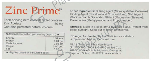 Zinc Prime Tablet 10s