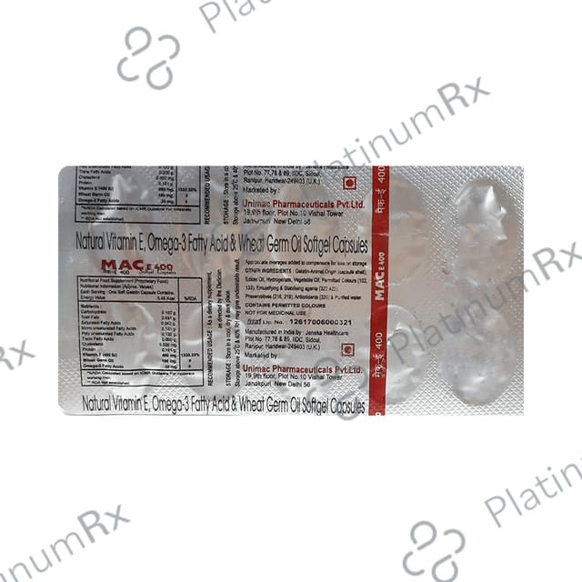 Mac E 400mg Soft Gelatin Capsule 10s