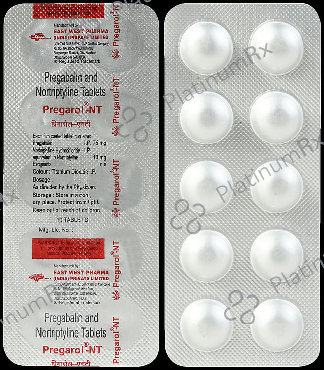 Pregarol NT 75mg/10mg Tablet