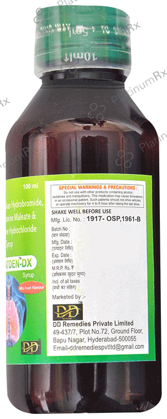 Throatden-DX Syrup Mixed Fruit Sugar Free
