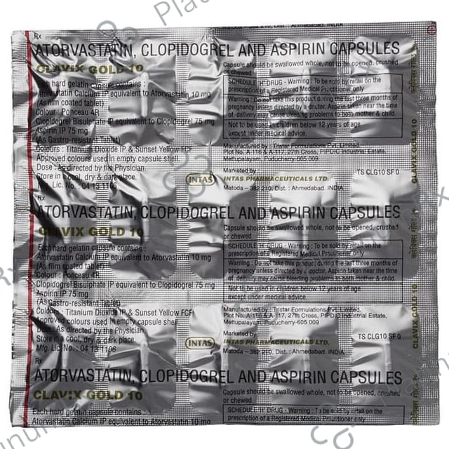 Clavix Gold 10/75/75mg Capsule 15s