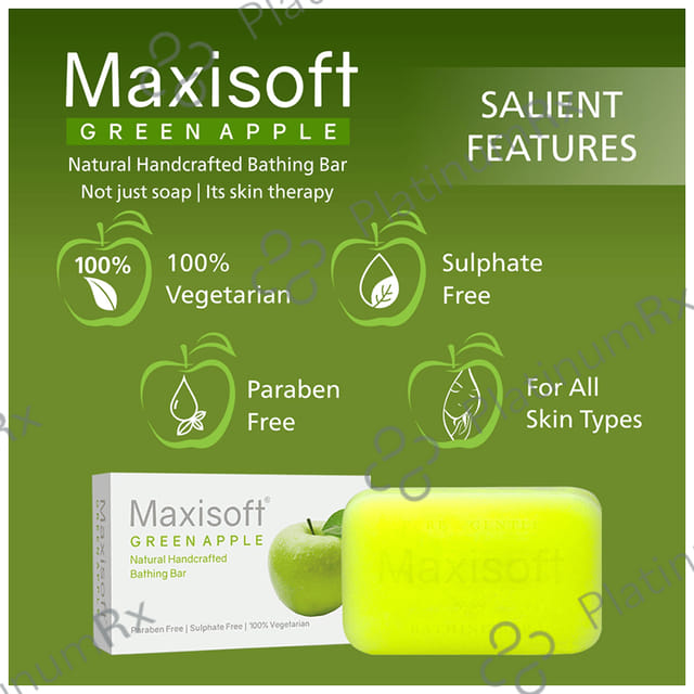 Maxisoft Green Apple Bathing Bar (75gm Each) 1 units