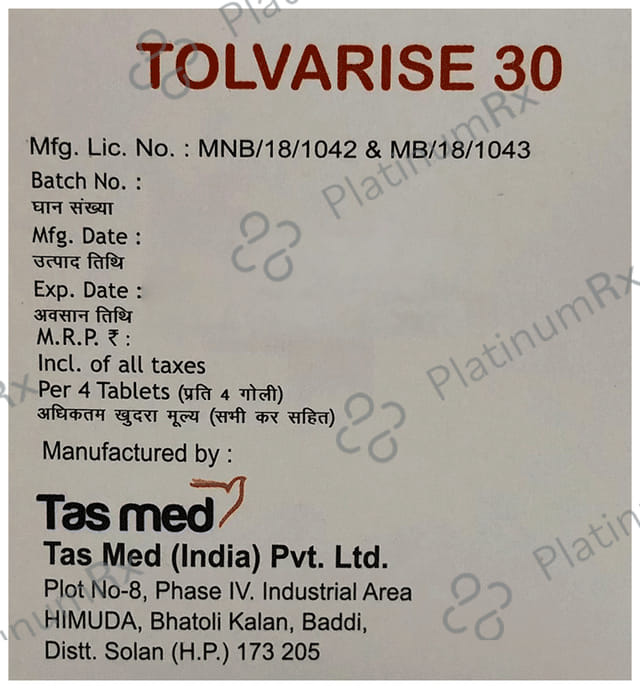 Tolvarise 30mg Tablet