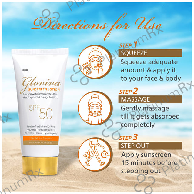 Gloviva SPF 50 Sunscreen Lotion 2x50ml