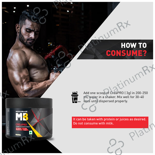 MuscleBlaze Creapro Creatine - With Creapure for Lean Muscles, Energy & Strength - Unflavoured