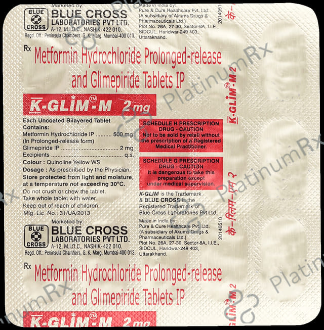 K Glim M 2/500mg Tablet PR 15s