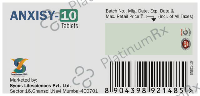 Anxisy 10mg Tablet 10s