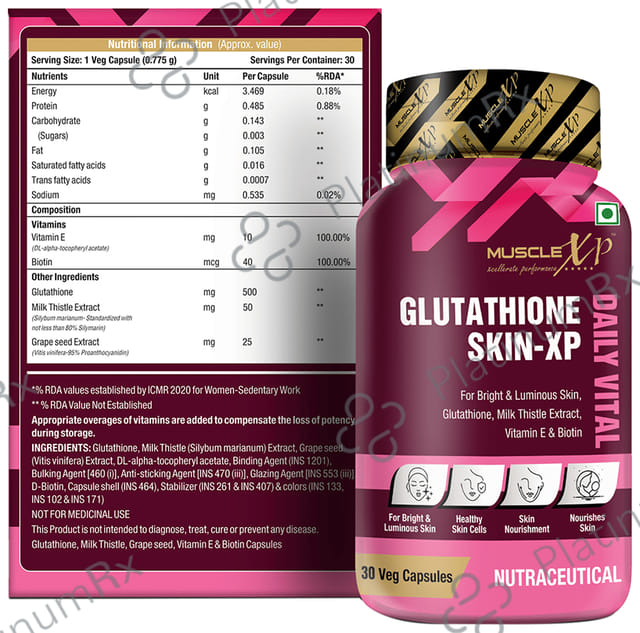 MuscleXP Glutathione Skin-XP Daily Vital Veg Capsule 30s