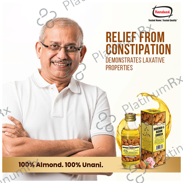 Hamdard Roghan Badam Shirin Pure Almond Oil - Eases Constipation & Supports Skin, Hair & Brain Health 50 ml