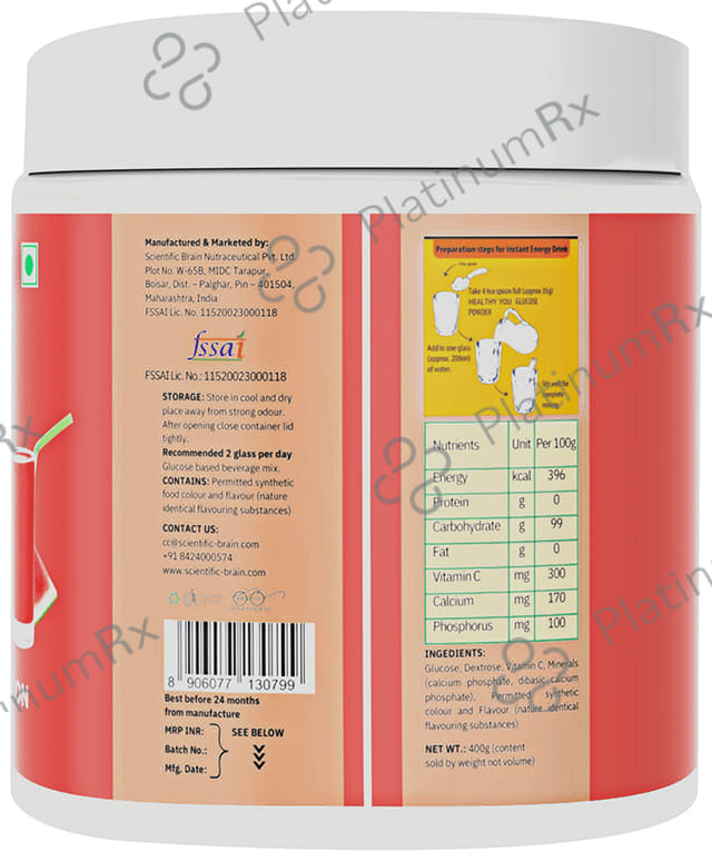 Healthy You Glucose Instant Drink with Vitamin C Watermelon Powder 400 gm