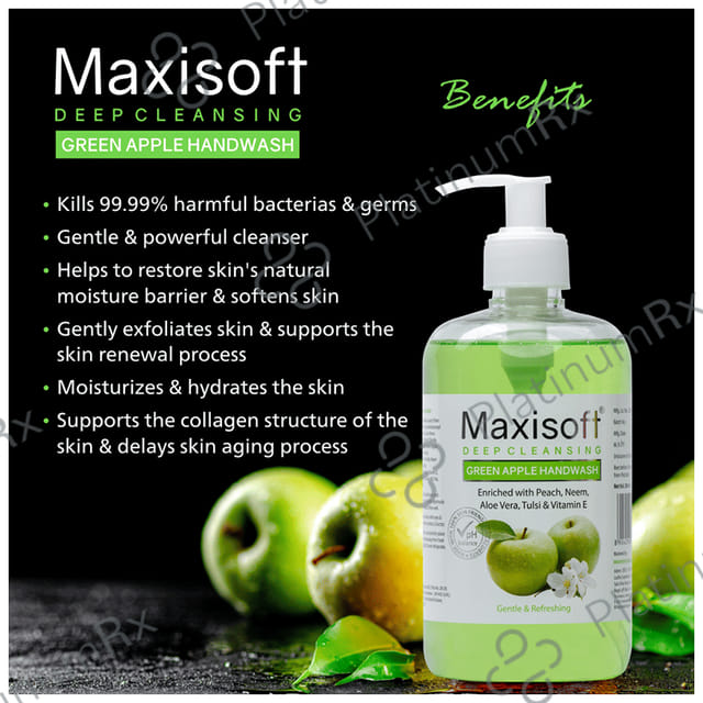 Maxisoft Deep Cleansing Green Apple Hand Wash (500ml Each) 1 Bottle
