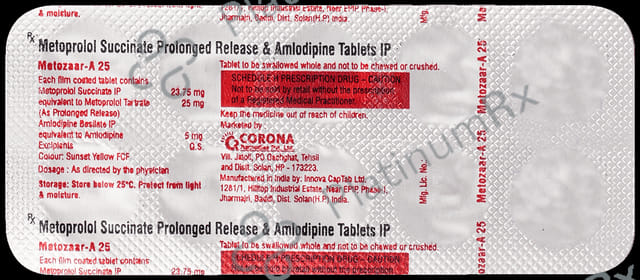 Metozaar A 5/25mg Tablet 10s