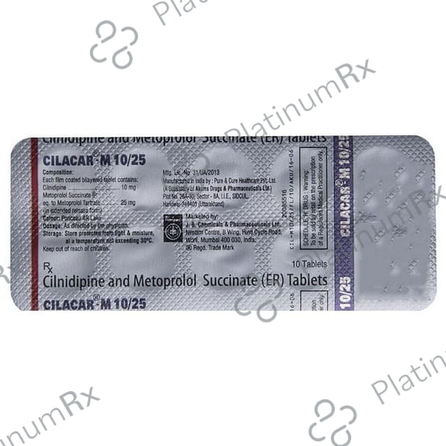 Cilacar M 10/25mg Tablet ER 10s