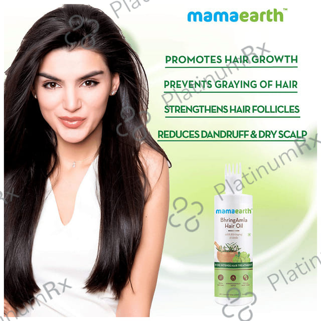 Mamaearth BhringAmla Hair Oil for All Skin Types - Mineral Oil & Silicone-Free