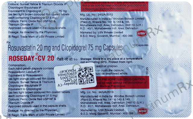 Roseday CV 20/75mg Capsule 10s