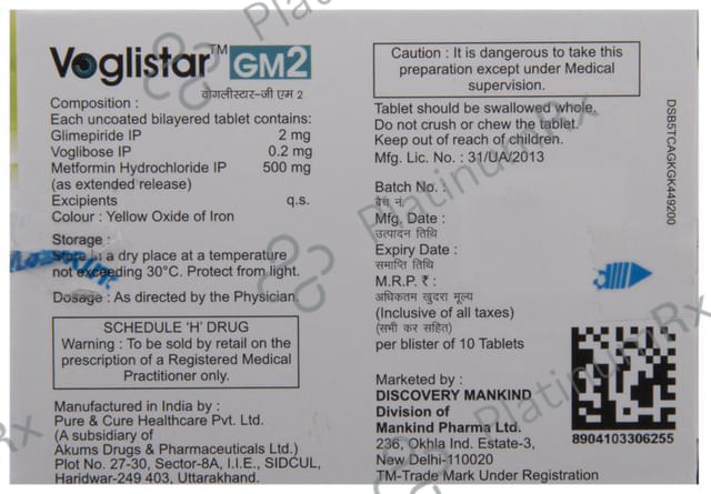 Voglistar GM2 Tablet ER 10 Tablet ER
