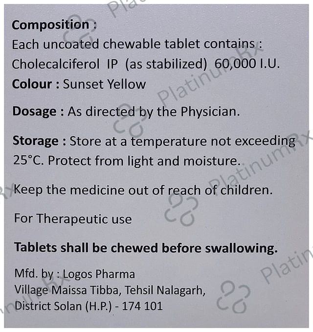 Vito 60K Chewable Tablet Orange Sugar Free