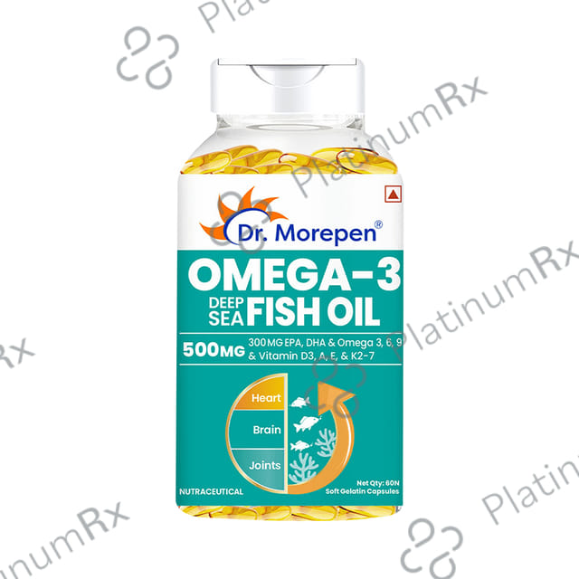 Dr. Morepen Omega 3 Deep Sea Fish Oil 500 mg with DHA & EPA for Heart, Brain & Joints