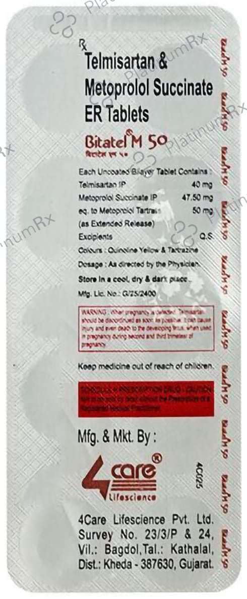 Bitatel M 40/50mg Tablet ER 10s