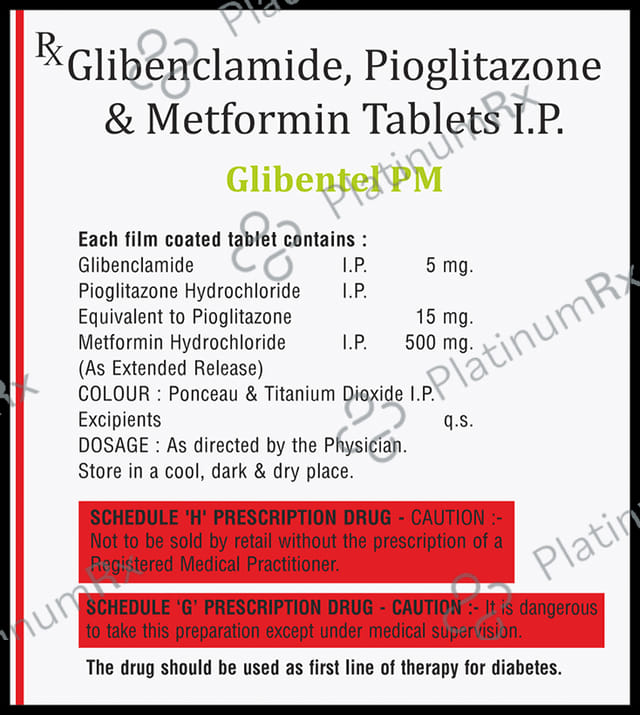 Glibentel PM 5/500/15mg Tablet 10s