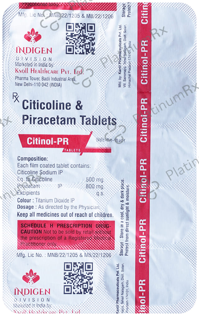 Citinol PR 500mg/800mg Tablet