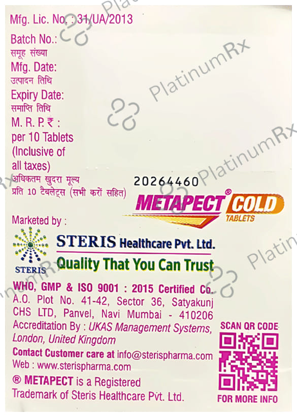 Metapect Cold Tablet 10s