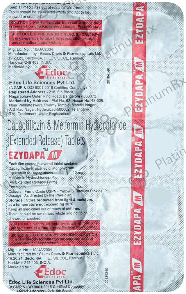 Ezydapa M 10mg/500mg Tablet ER