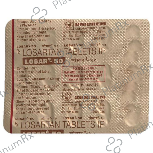 Losar 50mg Tablet 15s