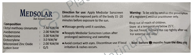 Medsolar Sunscreen SPF 50 PA+++ Cream 100gm