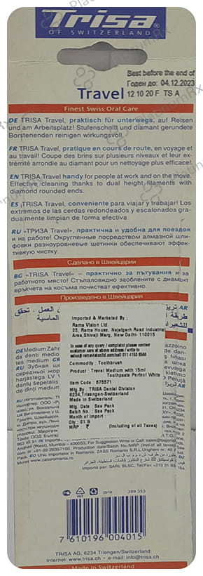 Trisa Super Promo Travel Toothrush Medium with Toothpaste Free