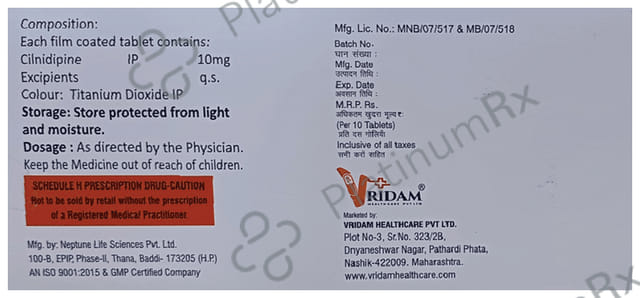 Cilnadam 10mg Tablet 10s
