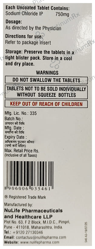 Saltnase 60 Tablet with Nasal Rinse Bottle