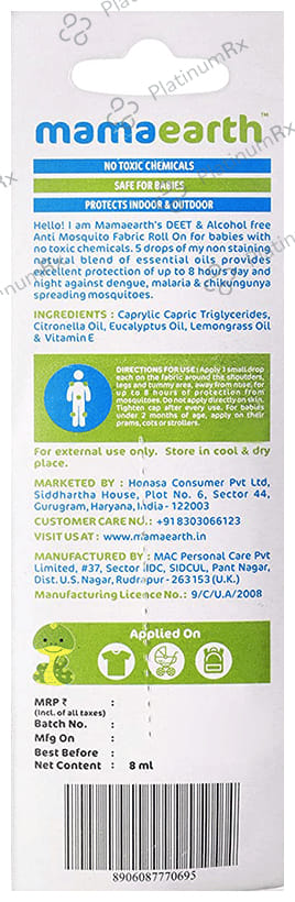 Mamaearth Anti Mosquito Fabric Roll On 8ml