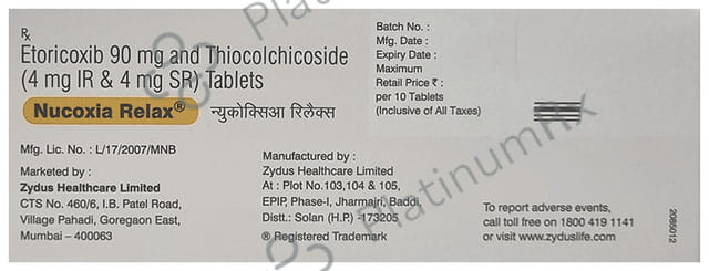 Nucoxia Relax 90/8mg Tablet 10s