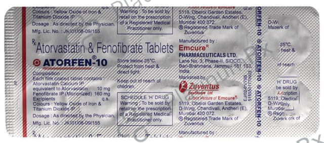Atorfen 10/160mg Tablet 10s