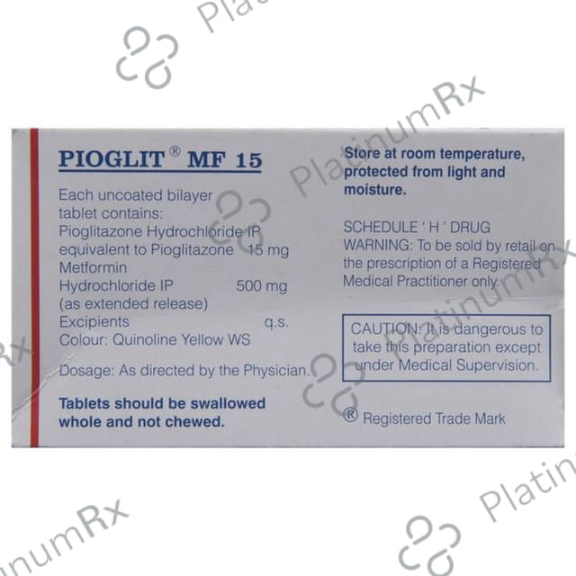 Pioglit MF 15/500mg Tablet ER 10s