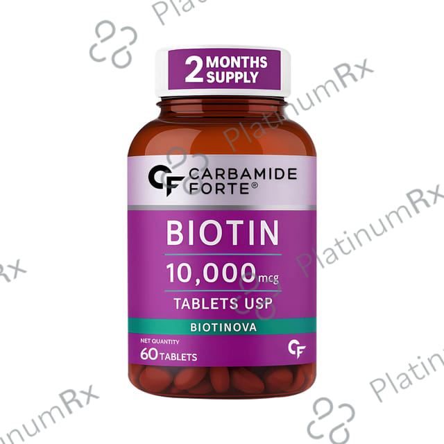 Carbamide Forte Biotin 10,000mcg Tablet for Skin, Hair & Nail Health 60 tablets