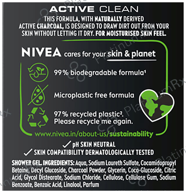 Nivea Men Shower Gel for Body Skin & Hair Active Clean 250 ml