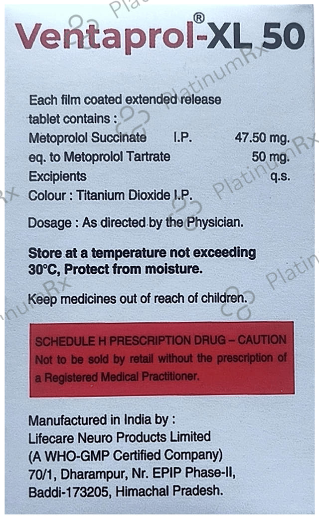 Ventaprol Xl 50mg Tablet ER 15s