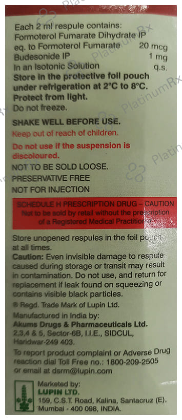 Budamate Neb 1mg/20mcg Respules 7X2ml